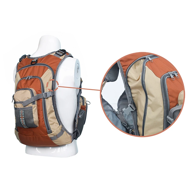 Outdoor Fishing Vest Backpack Adjustable Multi Pocket Breathable Mesh Fishing Vest Pack Sport Backpack Overalls