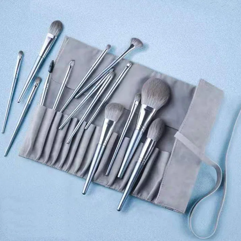 14 pcs makeup brush sets soft hair Metal handle a full set foundation brushes of tools with bag | Красота и здоровье