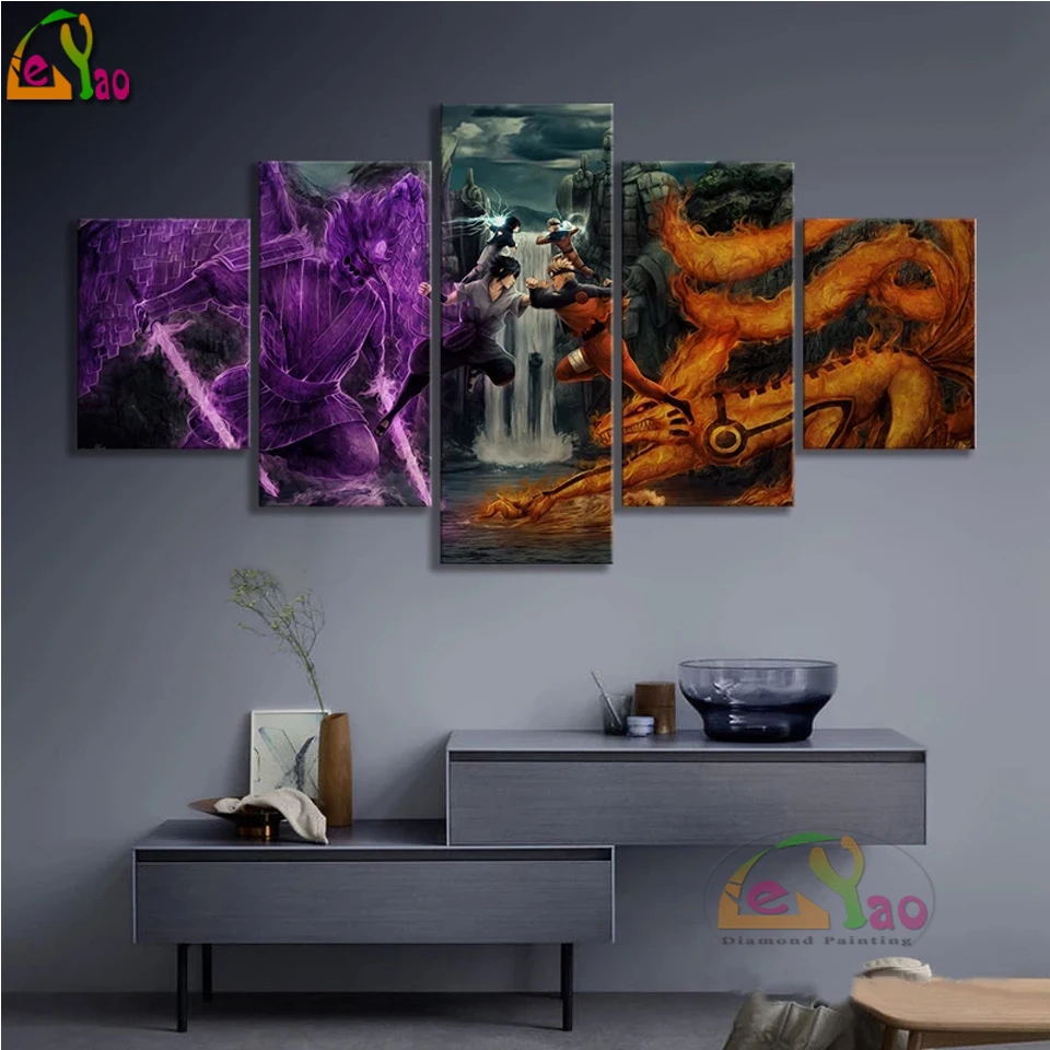 5D Diy Алмазная вышивка 5 шт. аниме плакаты настенное Искусство Декор комикс рисунок