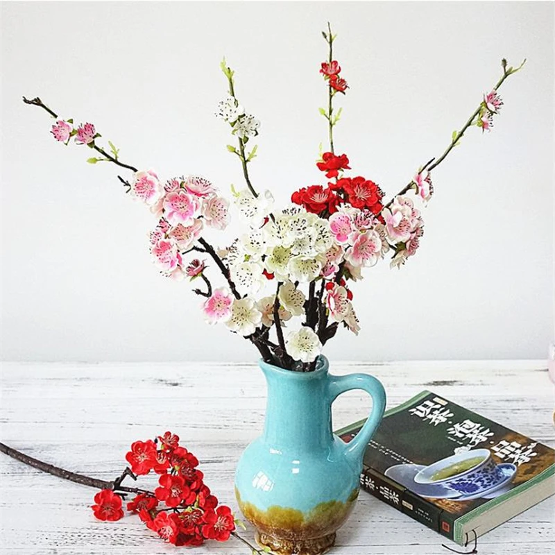 

1PC detox Plum Blossom Artificial Silk flower girl Bouquet 15 party decorations fake flowers artificial