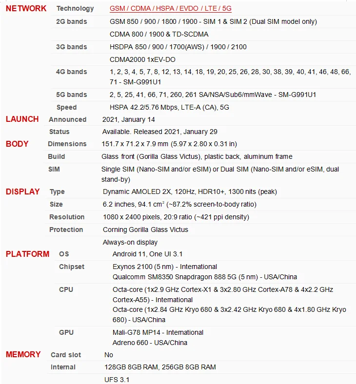 8gb ram Samsung Galaxy S21 5G G991U1 6.2" ROM 128/256GB RAM 8GB Snapdragon 888 NFC Triple Rear Camera Octa Core Original 5G Cell Phone kingston 8gb ram