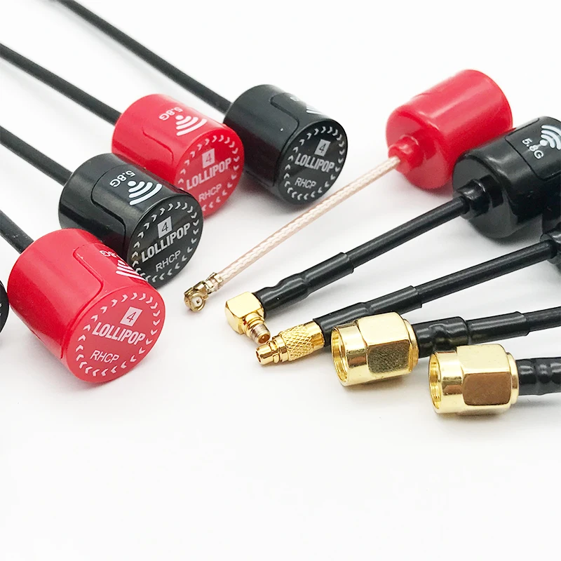 H5f055b2a3097419c8ed39e3189d9025e5 New Lollipop 4 Smaller and lighter 5.8G 2.5dBi Gain RHCP Antenna SMA RP-SMA MMCX UFL Connector For RC FPV Racing Drone Model