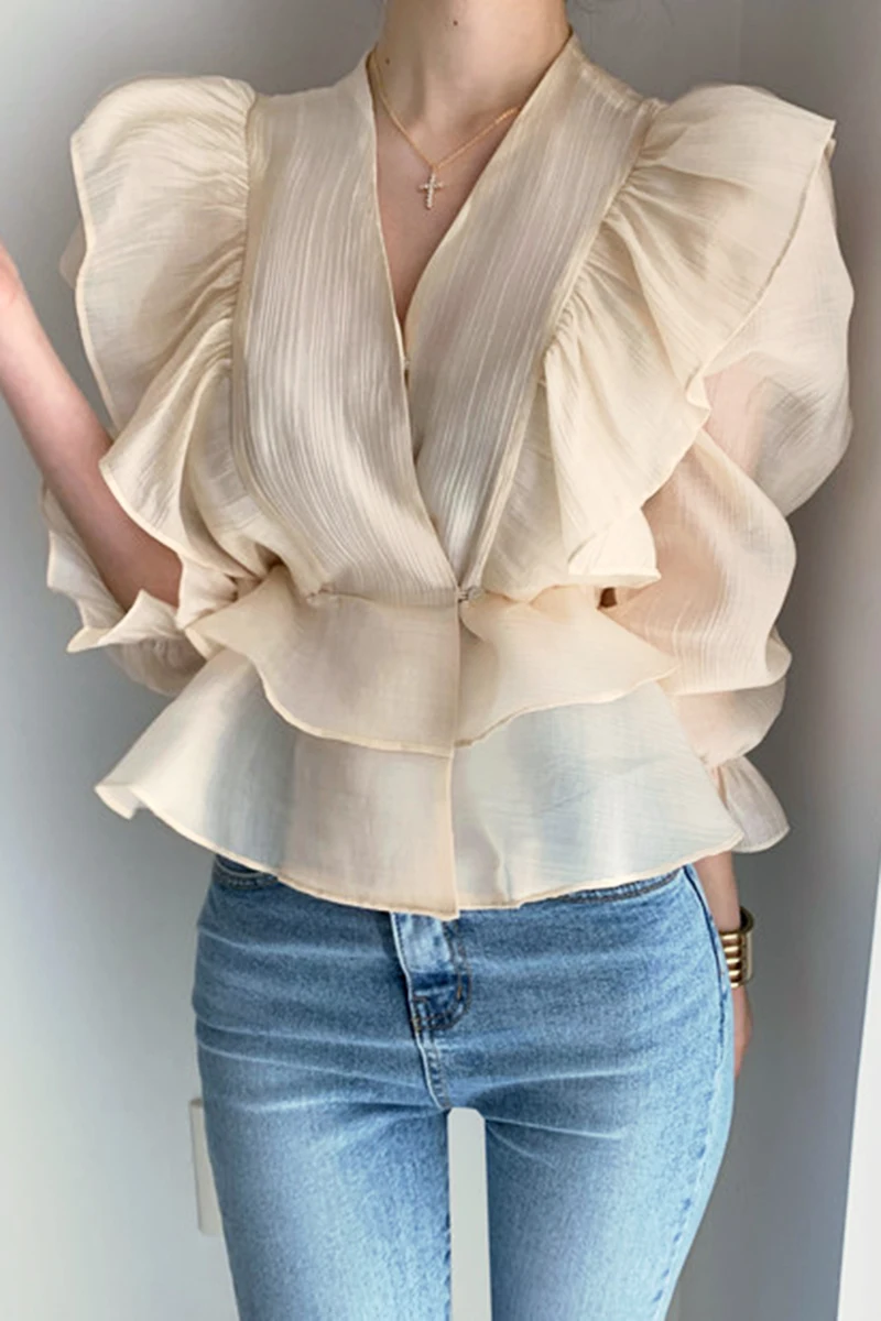 ruffle chiffon top