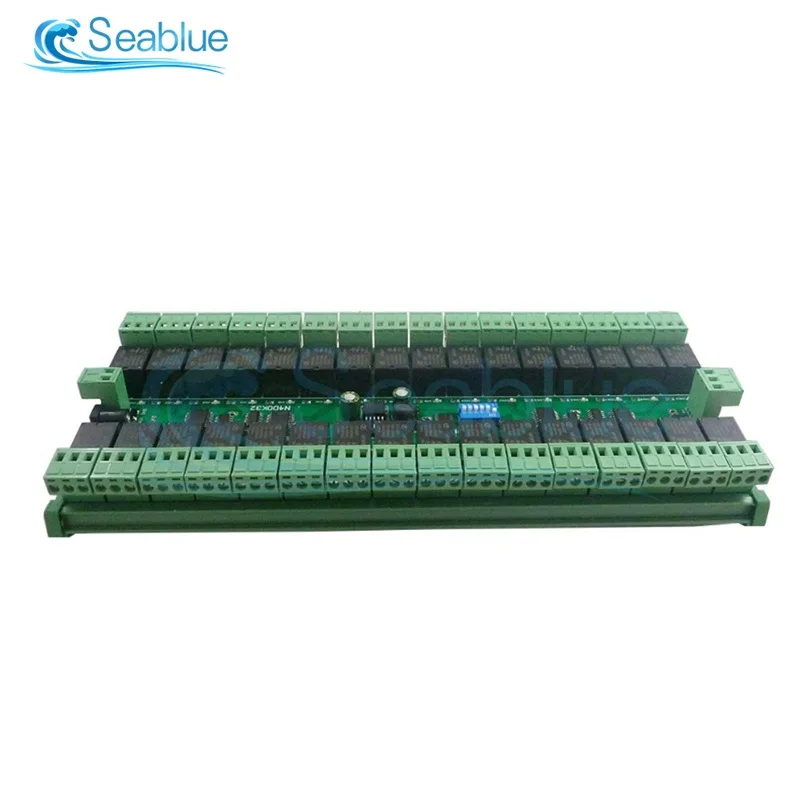 32 채널 DIN 레일 RS485 릴레이 Modbus RTU 프로토콜, 원격 제어 PLC 확장 보드 12V 24V