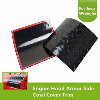 

2Pcs Black ABS Plastic Engine Hood Armor Side Cowl Cover Trim Protector For Jeep Wrangler 2007-2017