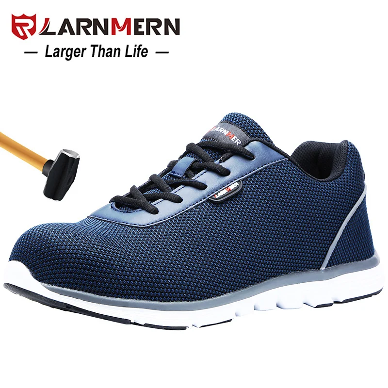 LARNMERN Lightweight Breathable Men Safety Shoes Steel Toe Work Shoes For Men Anti-smashing Construction Sneaker With Reflective