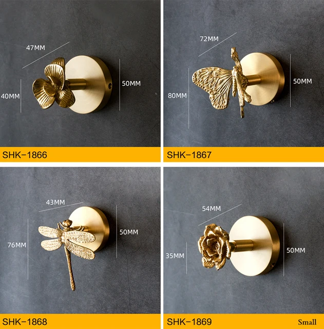 Nordic Creative Vintage Brass wall Hook bow decorative Hook Wall Hook  Bedroom porch bathroom hanging coat and hat hook - AliExpress