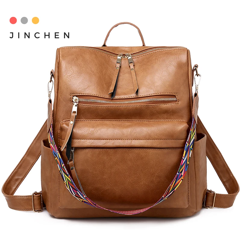 

Large Capacity Women's Backpack One-Shoulder And Backpack Solid PU Backpack For Ladies School Bags for Teenagers Mochila Mujer