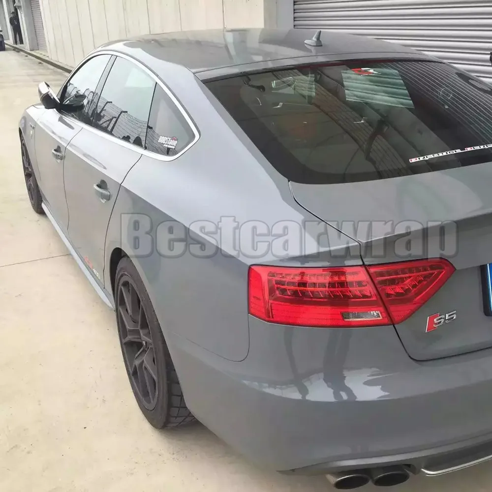 3m Quality Gloss Cement Gray Vinyl Wrap Whole Car Wrap Covering With Air Bubble Free / Initial