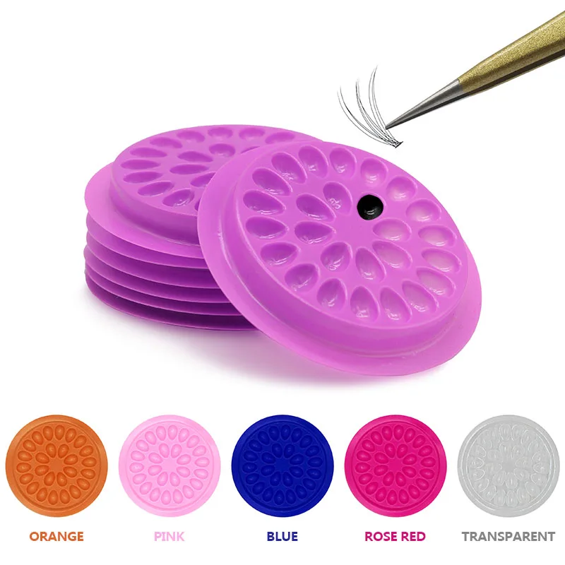 

Kimcci Wholesale Glue Gasket Eyelash glue holder Adhesive Pallet Eyelash Extension Graft glue pads stand on plastic glue holder