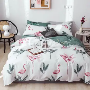 

100% pure cotton bedding set 3 size flower bed linen 3-4pcs/set duvet cover set Pastoral bed sheet AB side duvet cover