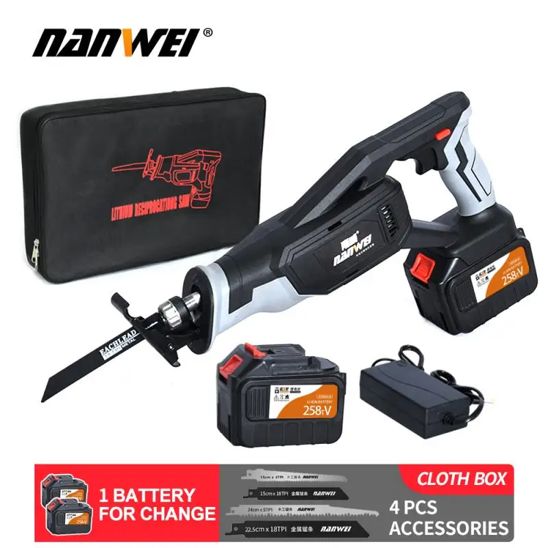 NANWEI 21V Cordless Reciprocating Saw 