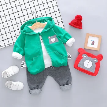 

Baby Boy Girl Set Long SleeIe Letters Multicolor Autumn Casual Outfits T-shirt Hoodie Cartoon Bear Sweatshirt Trousers1