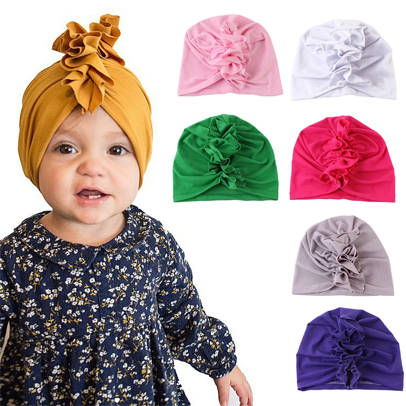 1pc diadema para bebés (niñas) nueva moda bebé sombrero recién nacido bebé sombreros de turbante para niñas algodón gorro para bebé tapa