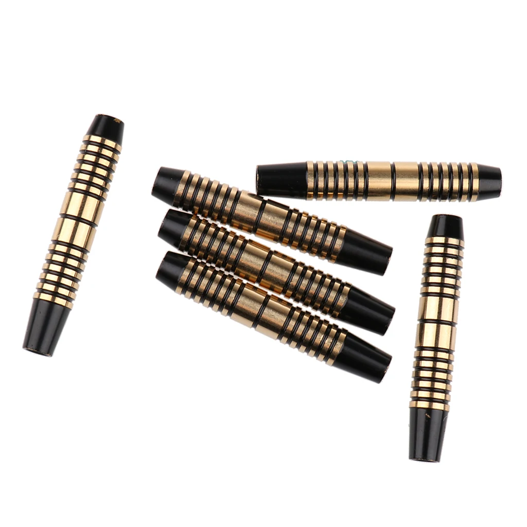 16g Coated Black Solid Brass Barrel for Soft/Steel Tip Dart - Set of 6