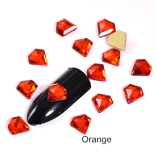 Orange 20 шт 7 мм разноцветные стразы для нейл-арта, стекло K9 стразы, красные стразы без горячей фиксации, стразы, украшения для нейл-арта F0189 - Цвет: Orange