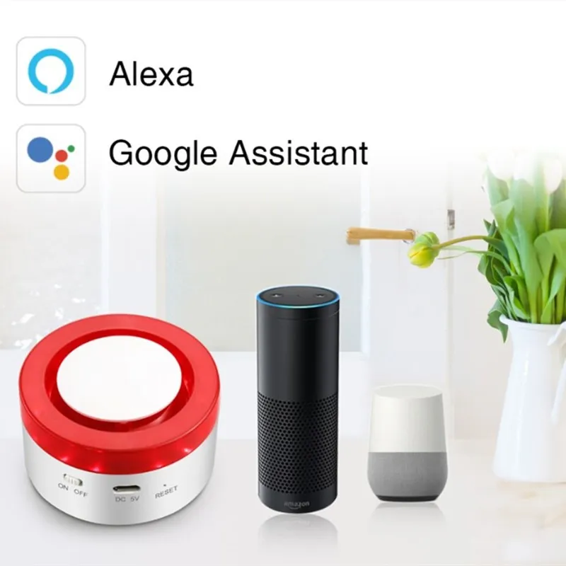 Tuya Smart WiFi домашняя система охранной сигнализации шлюз и стробоскоп сирена работа с Amazon Alexa Google Home IFTTT Голосовое управление