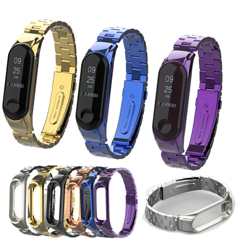 20 шт. металлический ремешок для mi Band 3 mi band 4 сменный ремешок для Xiaomi mi аксессуары для смарт-браслета стальной ремешок