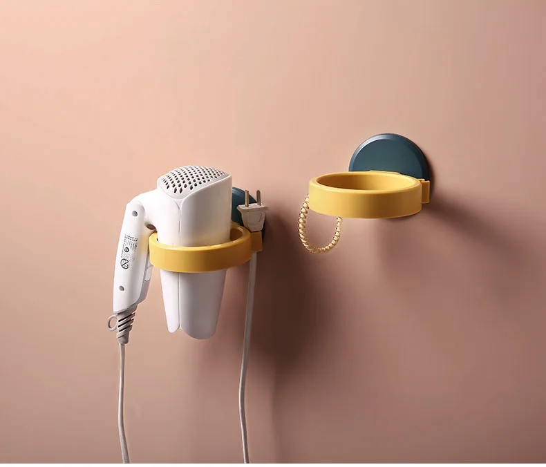 Bathroom hair dryer rack
