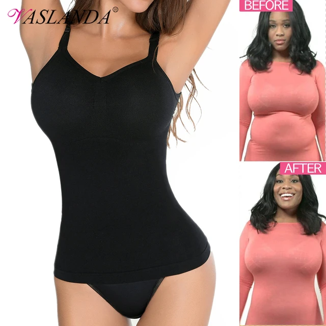Women Tummy Control Tank Tops Slimming Body Shaper Waist Trainer Corset  with Padded Bra Shaperwear Compression Camisole Vest - AliExpress