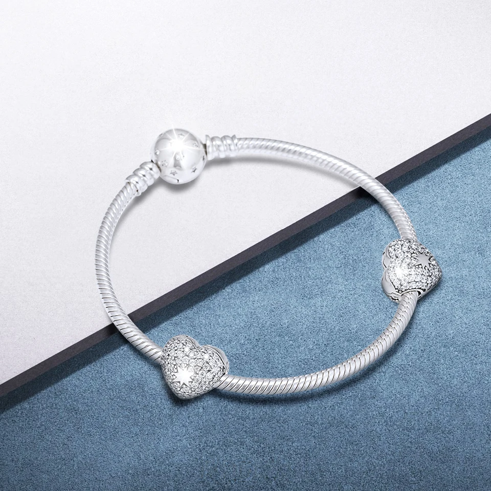 Подходит для Pandora подвески браслеты ожерелья 100% стерлингового серебра 925