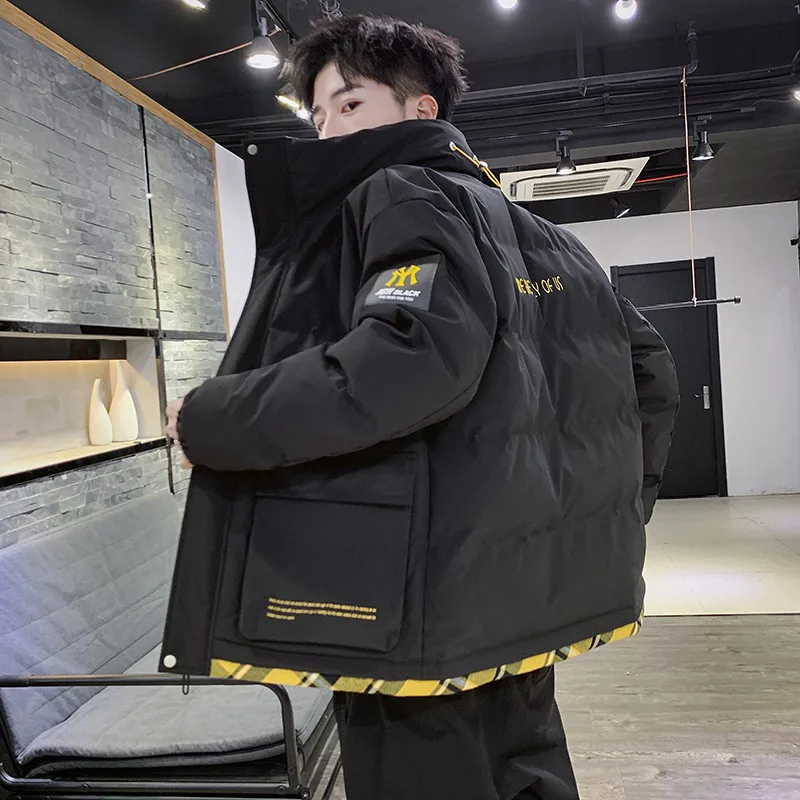 

Chao Brand Winter Leisure Men's Tooling Leisure Coat Male Student Thicken Cotton-padded Jacket