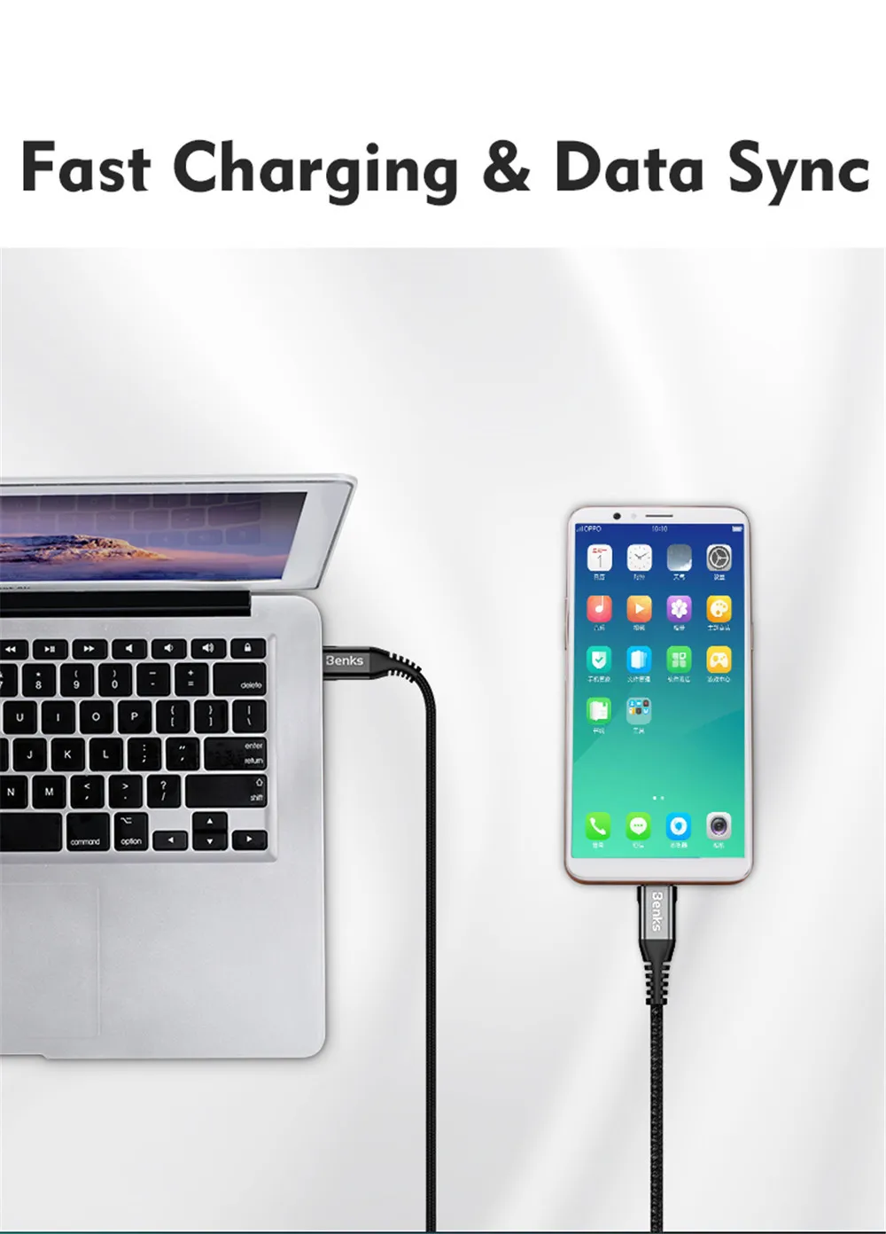 Кабель USB для быстрой зарядки 3A для микро-выхода