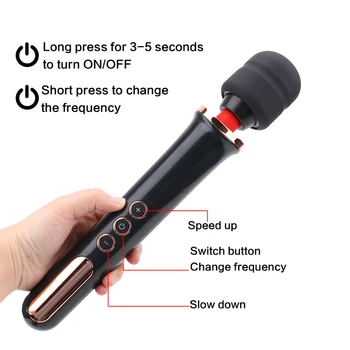 OLO 10 Frequency Wand Body Massager Waterproof Magic Clit Stimulator Vibrator Sex Toy for Women AV Stick Lesbian Vagina Vibrator 4