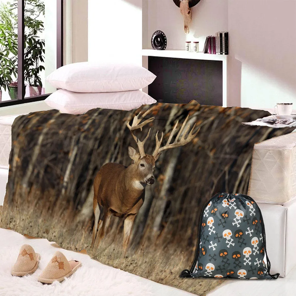 

Large Warm Thick Owl Christmas Elk Throw Blanket Coverlet Reversible Fuzzy Plaid on The Sof/Bed Couch Cover Bedspread Dropship