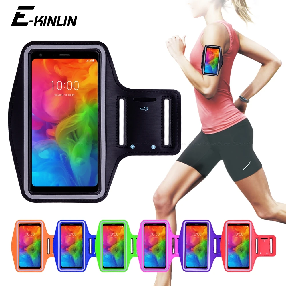 Running Jogging Gym Sport Bag Cover Arm Band Phone Case For LG Q92 Q61 Q51 Q60 Q70 Q9 one Q8 Q7 Q6 Alpha Q7a Q6a Prime Plus | Мобильные