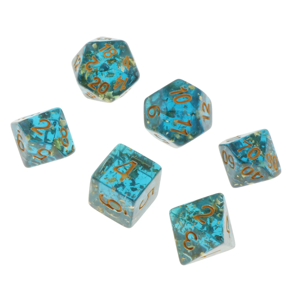 Pack of 7 Polyhedral Dices Table Board Games Party KTV for Dungeon and Dragons Polyhedral Dice Games DND Dice Set Kids Math Toys