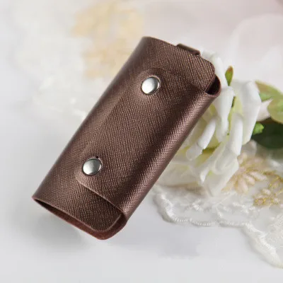 Brown Ключница из искусственной кожи, ключница, ключница, автомобильный брелок, кошелек, кольцо, ключи, сумка, чехол, кожаный держатель для ключей, брелок для женщин и мужчин - Цвет: Brown