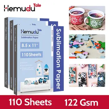 

Sublimation Paper Inkjet Heat Transfer Photo Printing Paper 122G 110 sheets for Polyester T-Shirt Cushion Fabrics