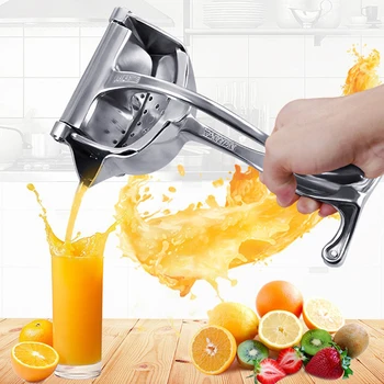 

1PC Silver Metal Handheld Fruit Juicer Portable Machine Squeezes Juicer Manual Juicer Kitchen Household Multifunctional Juicer