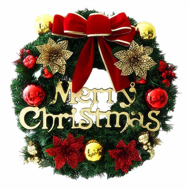 

1Pc Exquisite Christmas Garland New Year Decor Christmas Tree Door Wall Pendant Flower Bell Rattan Christmas Decorations Gift