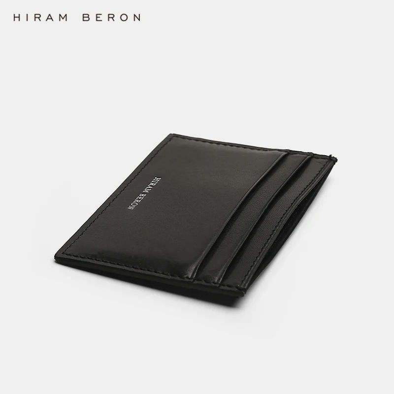Hiram Beron, натуральная кожа, держатель для карт, мужской мини кошелек, растительного дубления, кожа, на заказ, солидный, бизнес, кредитный держатель для карт