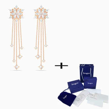 

SWA 2020 New Shiny And Charming Magic Earrings, Exquisite Snowflake Pattern Jewels, Romantic Birthday Gifts For Girlfriend