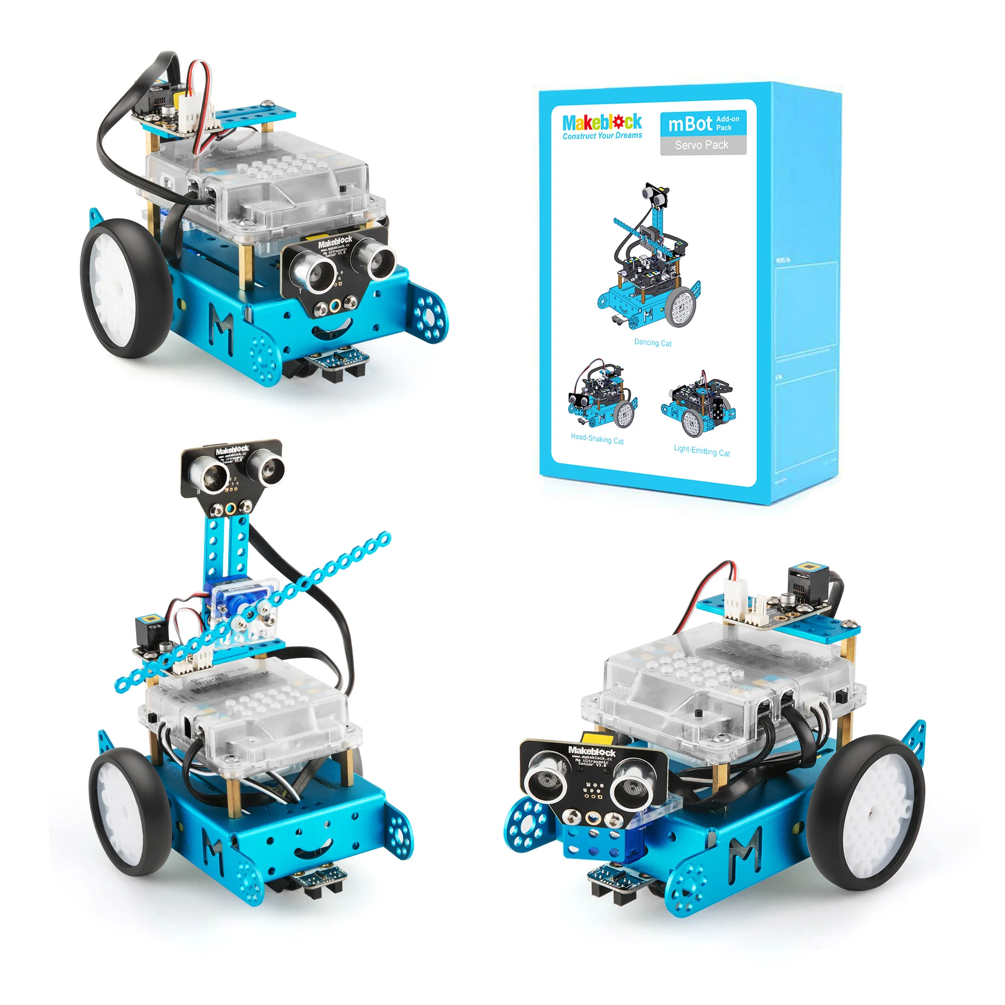 

Makeblock Servo cat Robot add-on Pack Designed for mBot, 3-in-1 Robot Add-on Pack, 3+ Shapes
