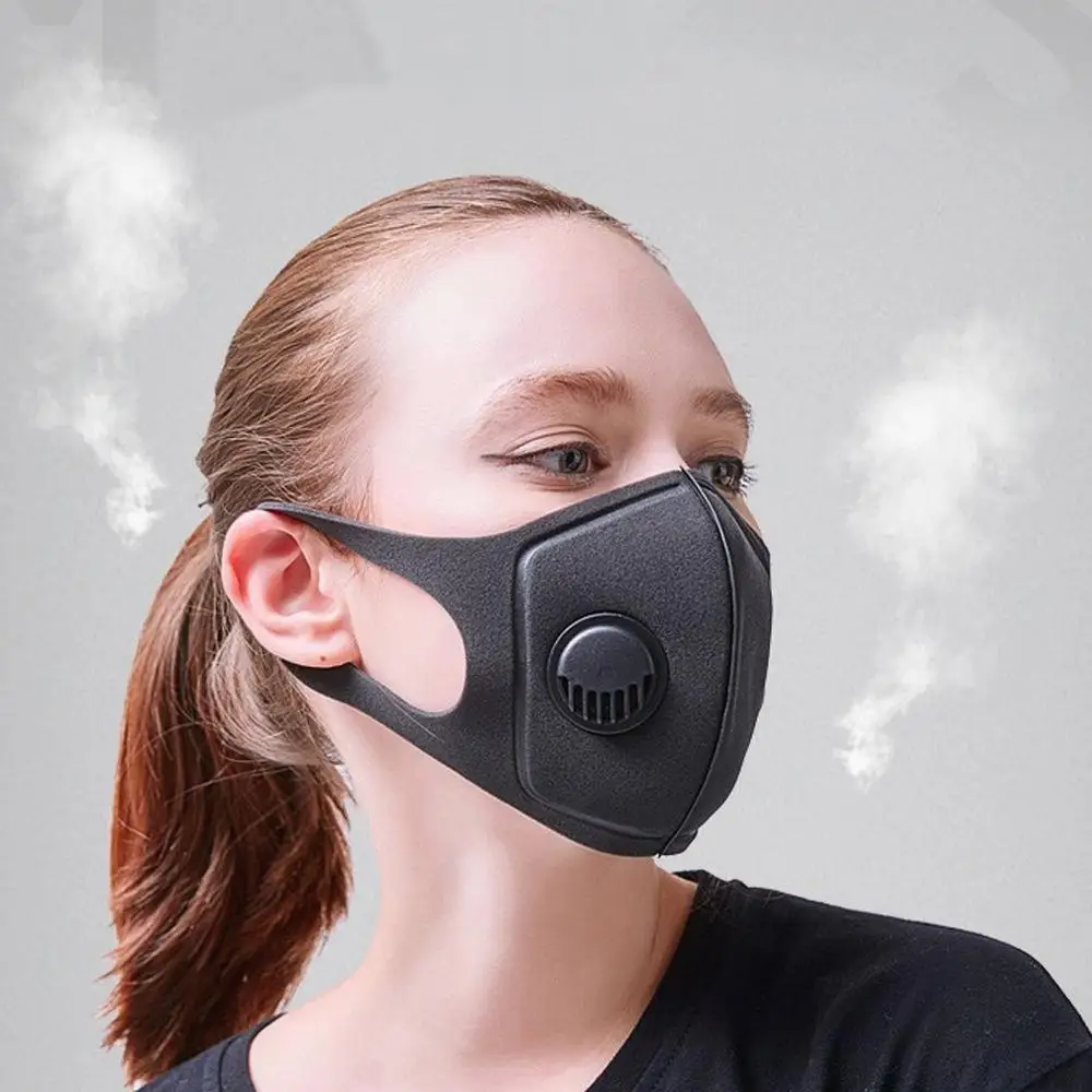

2/5/10pcs Washable Single/double Valve Dust-proof And Haze-proof Pm2.5 Breathing Valve Mask Sponge Three-dimensional Mask
