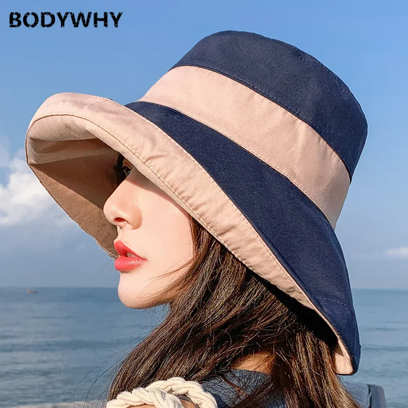 

Hat Women's Spring And Summer Sun-resistant Ultraviolet ray Topee Double-Sided Contrast Color Korean-style Beach Travel Hat