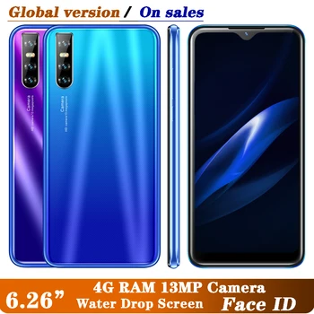 

Quad Core 13MP Note 7 Pro 4GB RAM 64GB ROM Smartphones Water Drop Screen Face id unlocked Android Mobile Phone Cheap Celulares