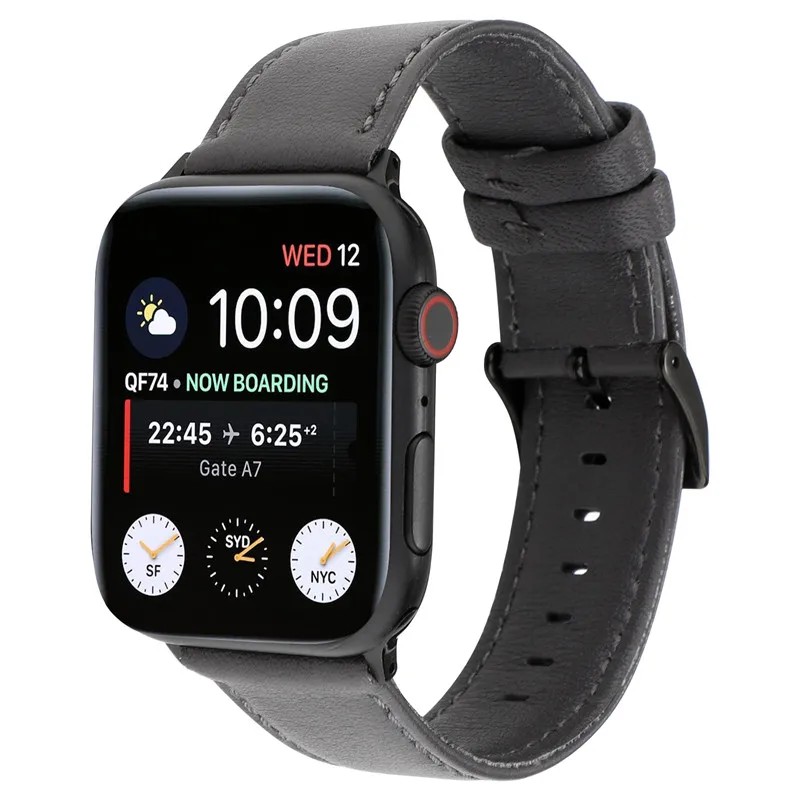 Сменный Браслет из натуральной кожи для Apple Watch 4 5 ремешок из телячьей кожи 44 40 мм для iWatch 3 2 Аксессуары для браслетов 38 42 мм