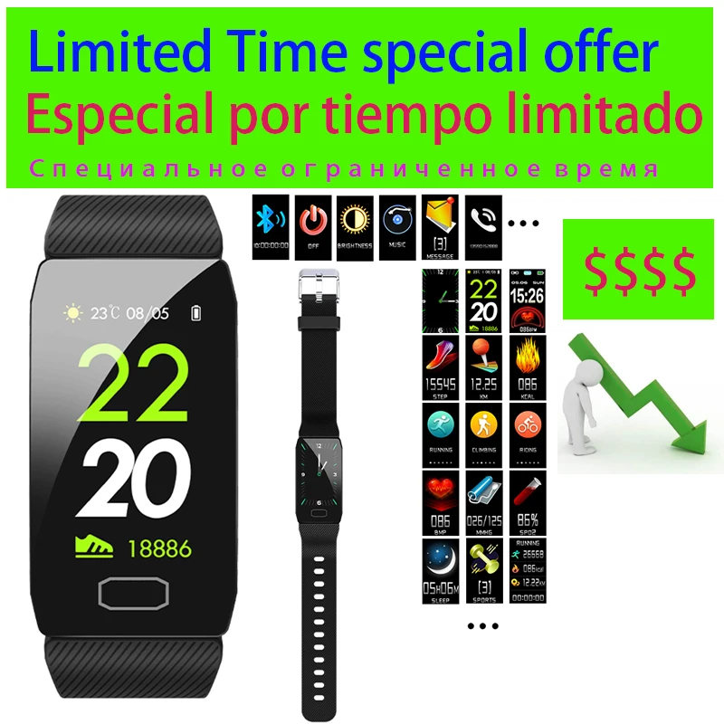 3 days on special offer Multicolor changeable strap Smart Bracelet with
