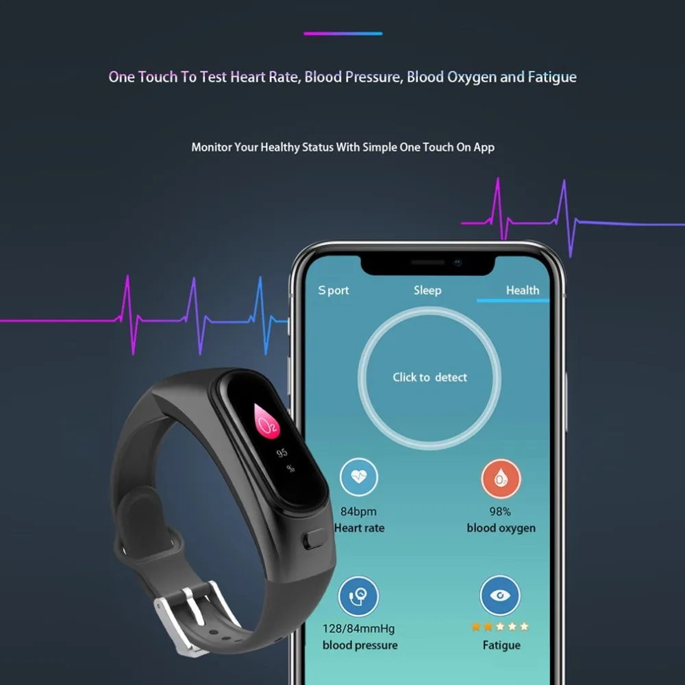 H109 Bluetooth Смарт-Браслет фитнес-трекер IP67 Водонепроницаемый сердечный ритм кровяное давление кислородный монитор синхронизация информации