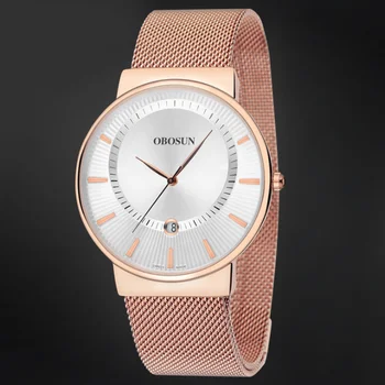 

Magnetic button contracted quartz waterproof business table cross border fashion brand lazy watch calendar net with men's watch