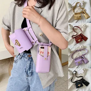 

Women Waist Bag Fashion Leather Waist Belt Bag Crossbody Chest Bags Girl Fanny Pack Small Phone Pouch Pack shoulder strap Packs