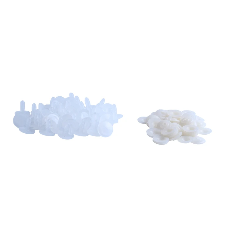 

50Sets White Toy Doll Making Craft Joints 20mmx20mm 20mmx5mm
