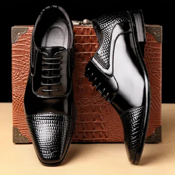 

Men Shoes 2019 New Arrival Dress Shoes High Quality Business Leather Lace-up Footwear Formal Shoes for Wedding Party