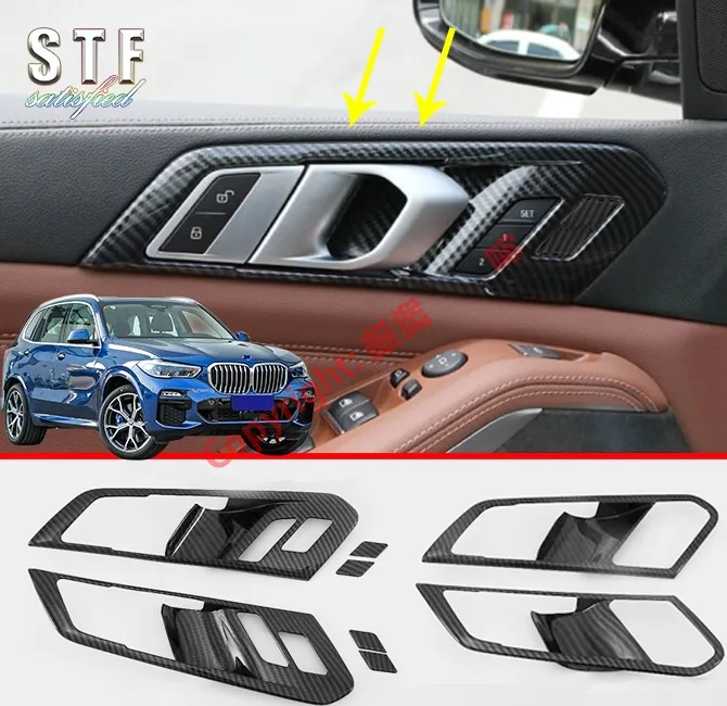 

Carbon Fiber Style Interior Door Handle Cover Trim For BMW X5 G05 2019 2020 Car Accessories Stickers