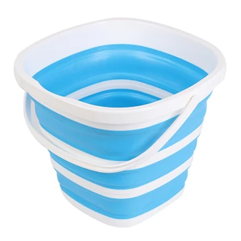 

Portable Folding Bucket Foldable Basin Tourism Outdoor Folding Bucket Fishing Camping Car Wash Bucket Outdoor Camping Blue